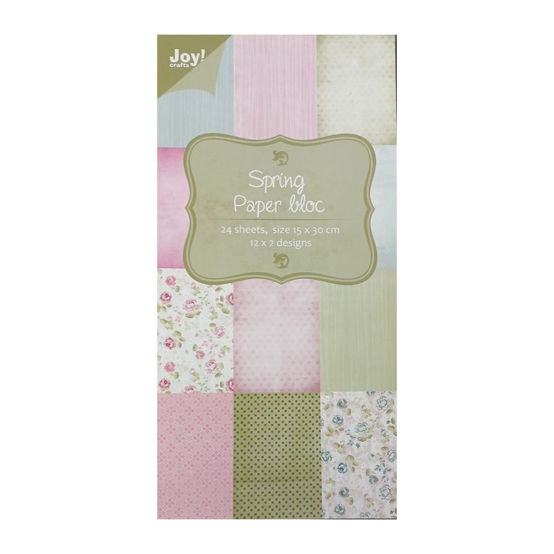 Popieriaus rinkinys "Spring Paper Bloc" 15x30cm, 24 lapai