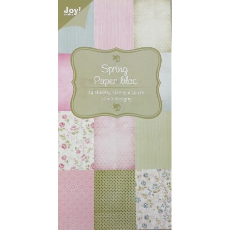 Popieriaus rinkinys "Spring Paper Bloc" 15x30cm, 24 lapai