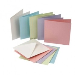 Atvirukų ruošinių ir vokų rinkinys "Pearl Pastel", įvairių spalvų