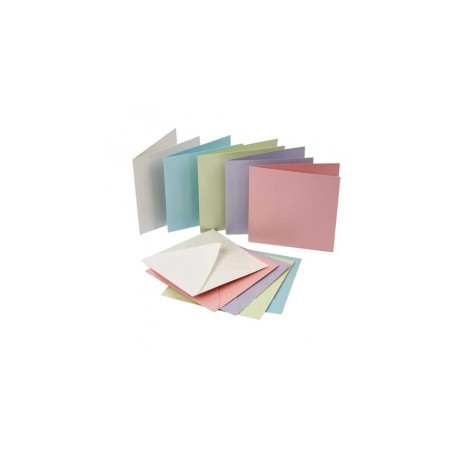 Atvirukų ruošinių ir vokų rinkinys "Pearl Pastel", įvairių spalvų