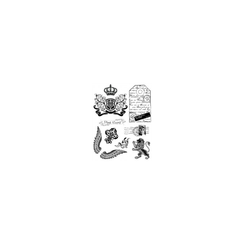 Akriliniai antspaudukai "Crown, Lion Wings"