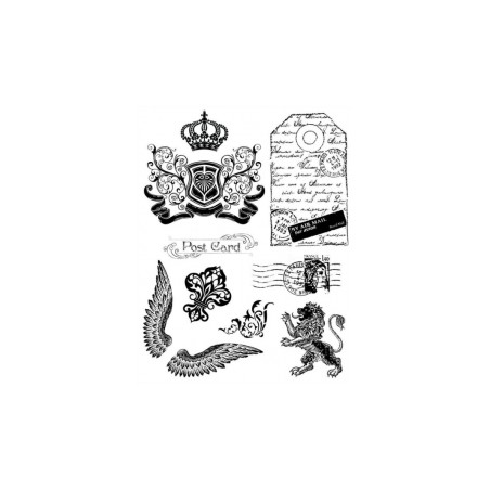 Akriliniai antspaudukai "Crown, Lion Wings"