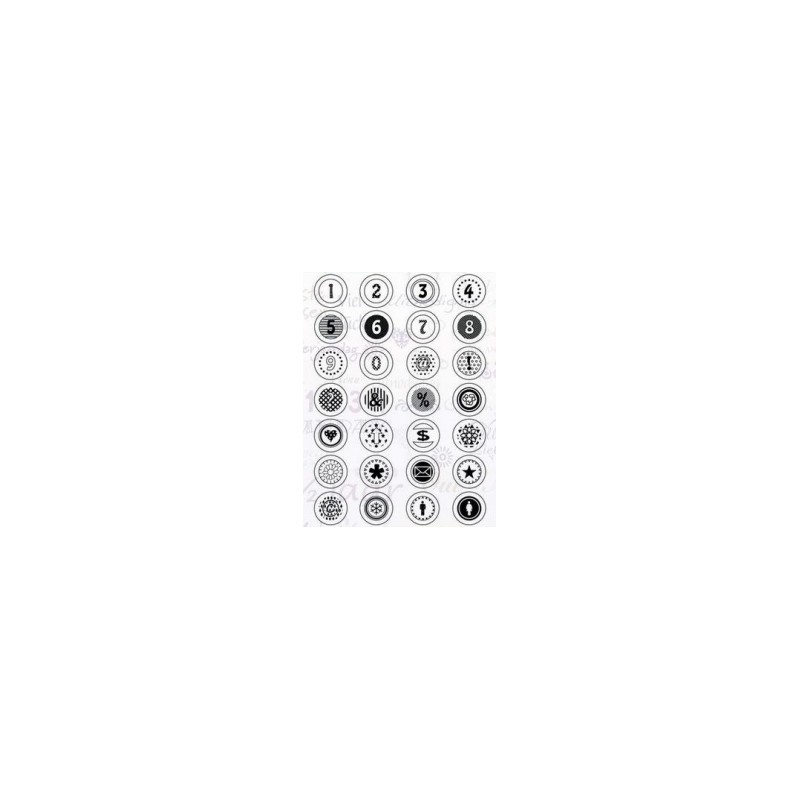 Akriliniai antspaudukai "Button Numbers"