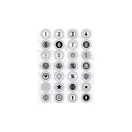 Akriliniai antspaudukai "Button Numbers"