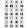 Akriliniai antspaudukai "Button Numbers"