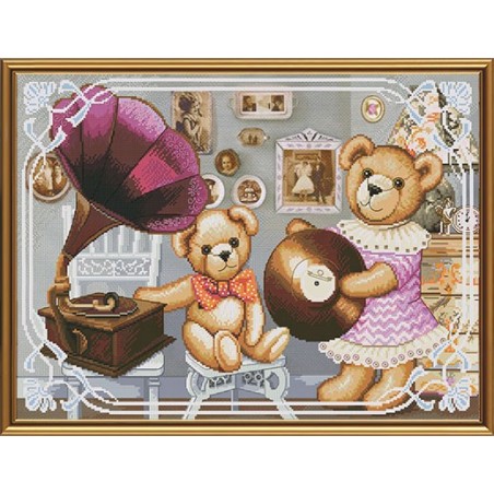 CP1182 Rinkinys siuvinėjimui "Bears music lovers"