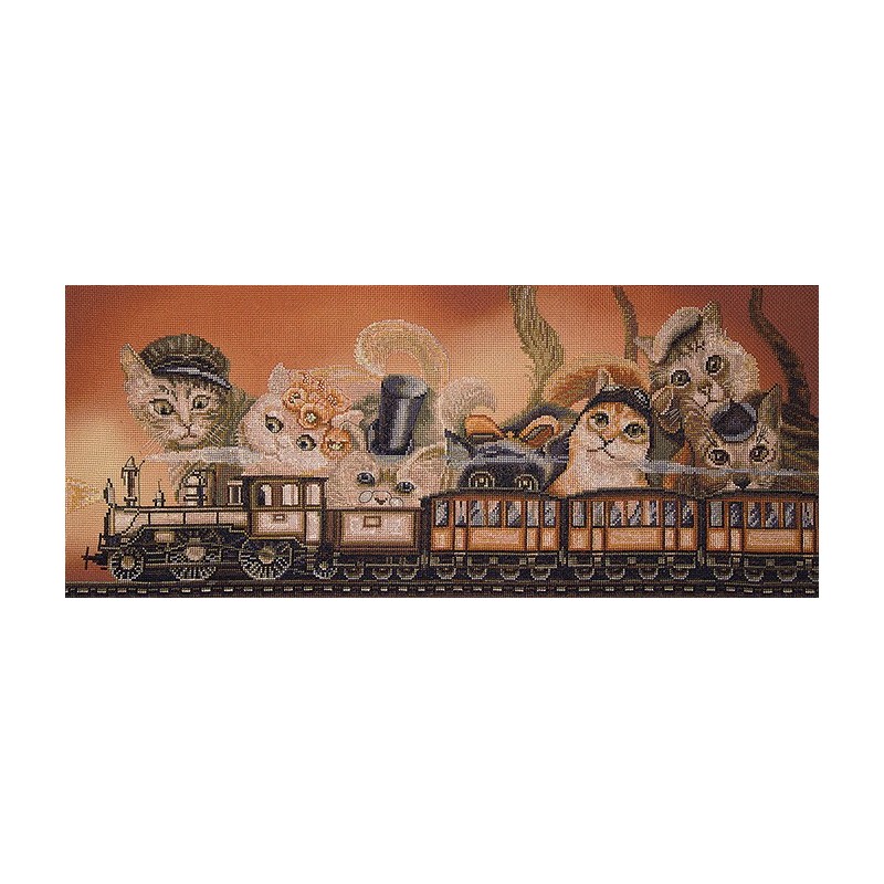 CD6095 Rinkinys siuvinėjimui su spausdinta kanva "Express train"