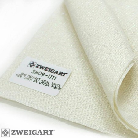 Zweigart drobė Linas Belfas 32 ct, sp. Opal white (1111) karpoma