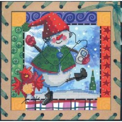 OP7511 Nova Sloboda rinkinys siuvinėjimui su perforuota kanva "New Year is coming"