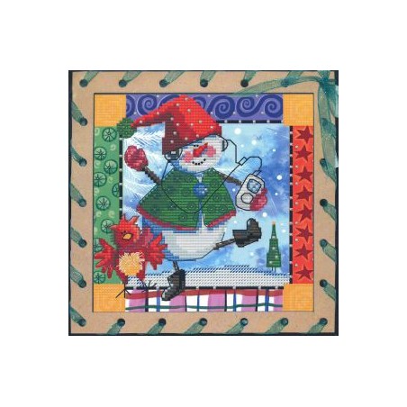 OP7511 Nova Sloboda rinkinys siuvinėjimui su perforuota kanva "New Year is coming"