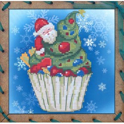 OP7508 Nova Sloboda rinkinys siuvinėjimui su perforuota kanva "Christmas cake"