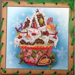 OP7506 Nova Sloboda rinkinys siuvinėjimui su perforuota kanva "Holiday dessert"
