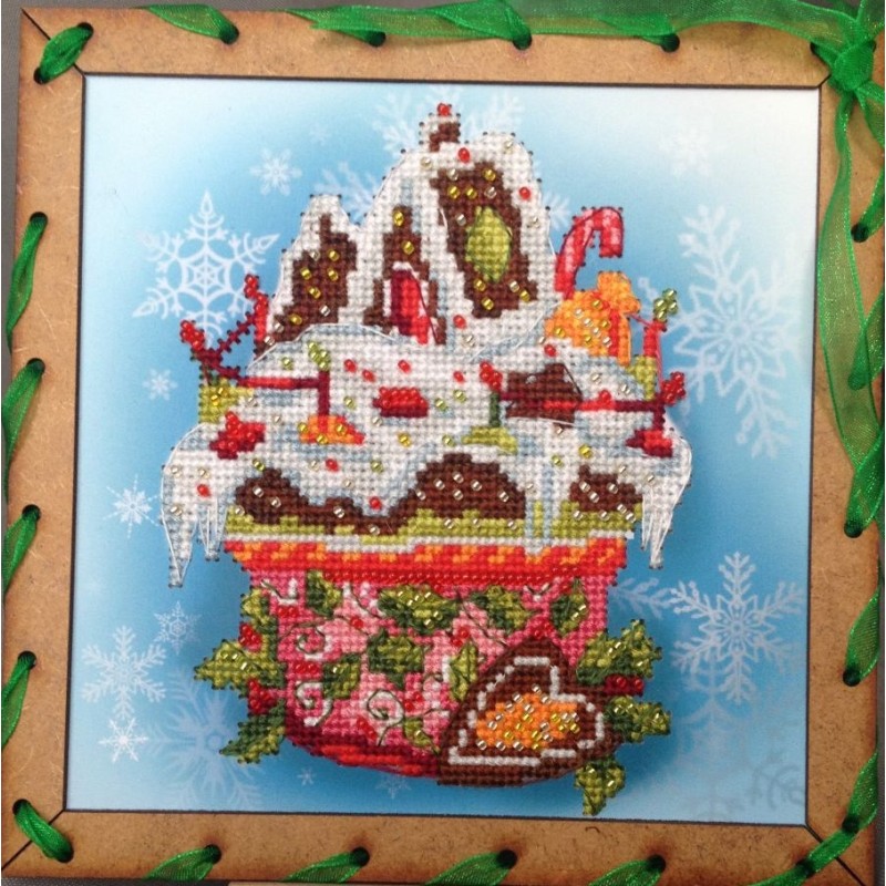 OP7506 Nova Sloboda rinkinys siuvinėjimui su perforuota kanva "Holiday dessert"