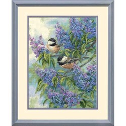 35258 Rinkinys siuvinėjimui "Chickadees and  Lilacs"