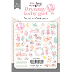 Iškirstų paveikslėlių rinkinys "Dreamy baby girl", 55 vnt.