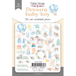 Iškirstų paveikslėlių rinkinys "Dreamy baby boy", 55 vnt.