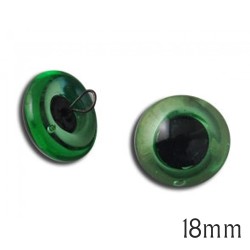 Žalios stiklinės akys "Swe-On" 18mm, 2vnt.
