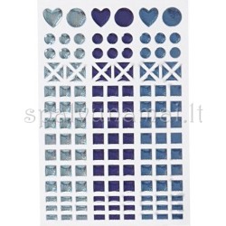 Blizgaus plastiko lipdukai "Mosaic Blue", 138vnt.