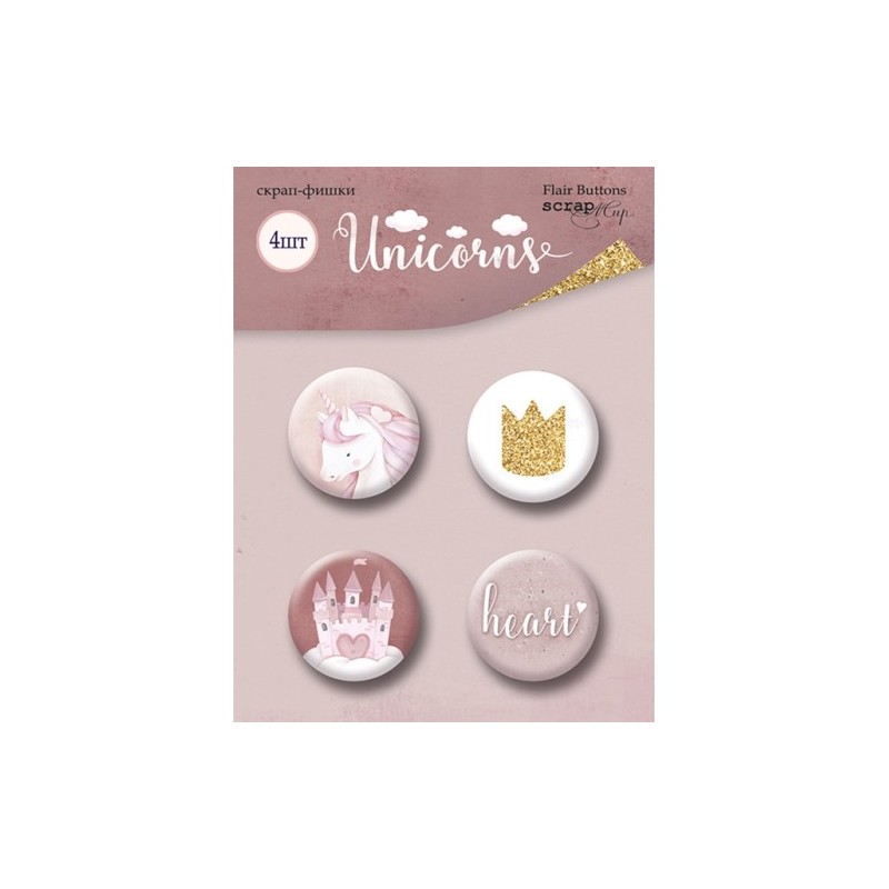 Dekoracijų rinkinys "Unicorns", 4vnt.