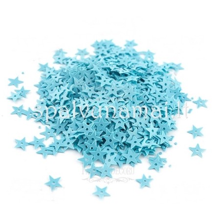 Dekoratyviniai blizgučiai "Sequins: Blue stars 7mm"