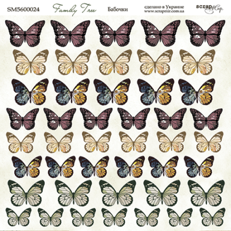 Popierius ScrapMir "Family Tree: Butterflies" 20x20 cm