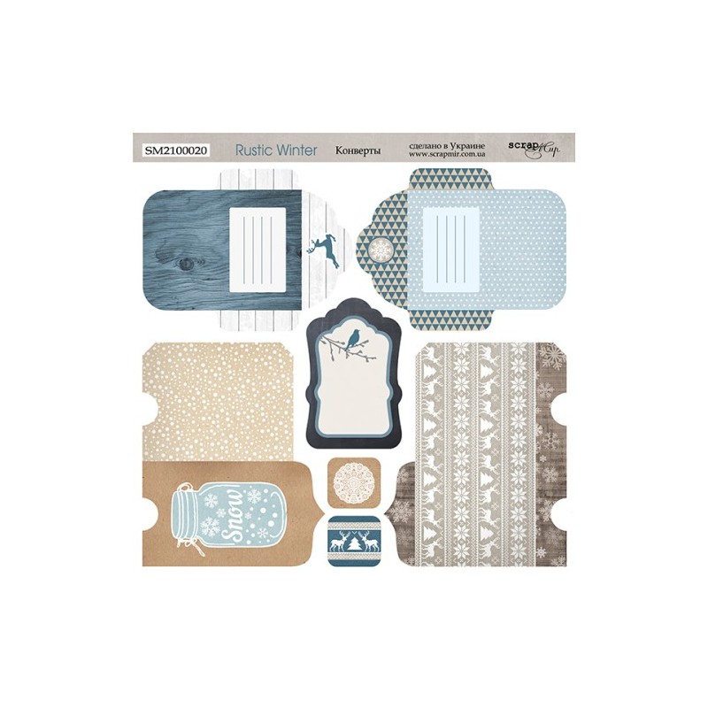 Popierius ScrapMir "Rustic winter: envelopes" 20x20 cm