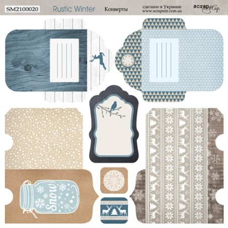 Popierius ScrapMir "Rustic winter: envelopes" 20x20 cm
