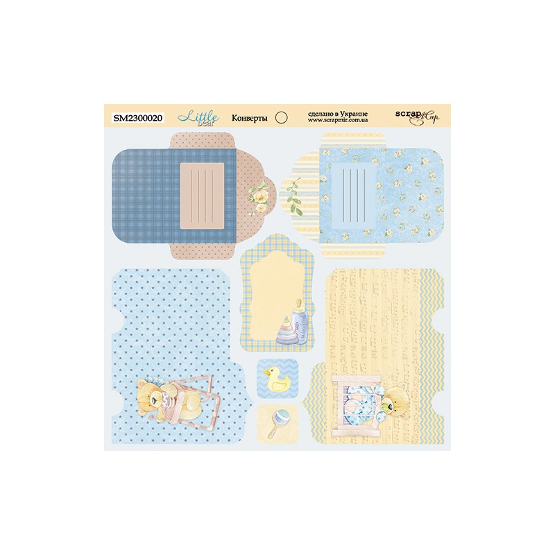 Popierius ScrapMir "Little Bear: envelopes" 20x20 cm