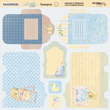 Popierius ScrapMir "Little Bear: envelopes" 20x20 cm