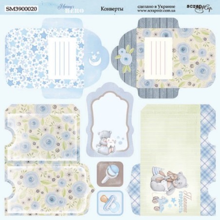 Popierius ScrapMir "Mommy's Hero: Evenlopes" 20x20 cm