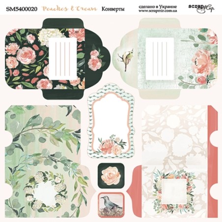 Popierius ScrapMir "Peaches & Cream: envelopes" 20x20 cm