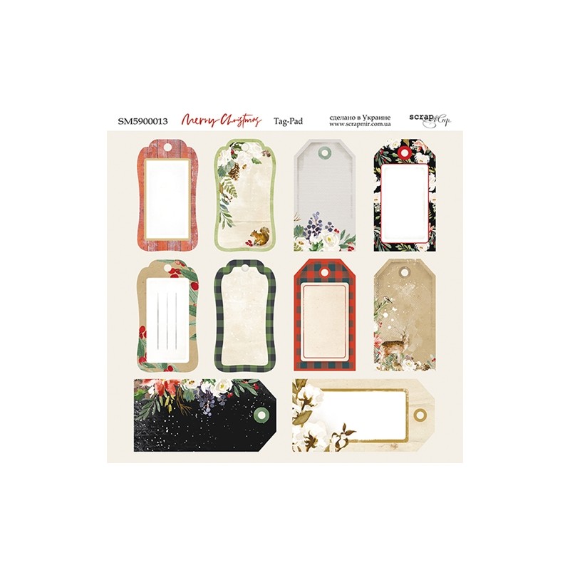 Popierius ScrapMir "Merry Christmas: Tag-Pad" 20x20 cm