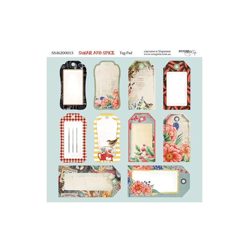 Popierius ScrapMir "Sugar and Spice: Tag -Pad" 20x20 cm