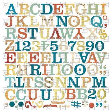 Raidynas "Basic Grey: Recess Midleset Mini Monograms"