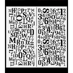 Plastikinis trafaretas "DM limline Letters & Numbers" 210x210 mm