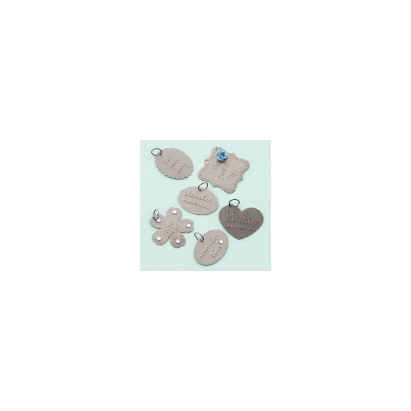 Metaliniai papuošimai "Memories Embossed Charms"