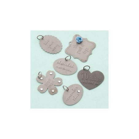 Metaliniai papuošimai "Memories Embossed Charms"