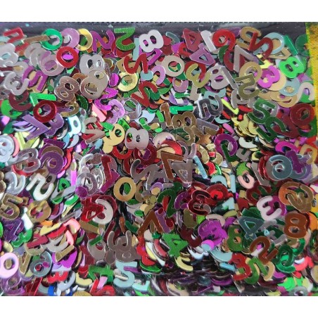 Plastikiniai papuošimai "Conffeti pins numbers"