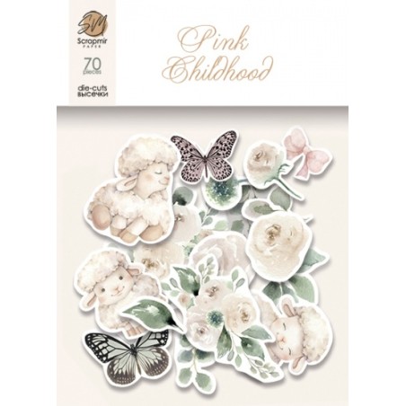 Iškirstų paveikslėlių rinkinys "Pink Childhood", 70 vnt.