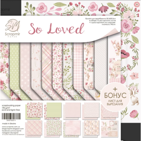 Popieriaus rinkinys "ScrapMir: So Loved", 30,5x30,5 cm, 10 lapų