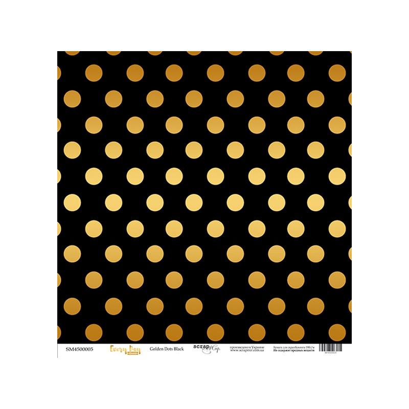 Vienpusis popierius "SM Every Day Gold:  Golden Dots Black"