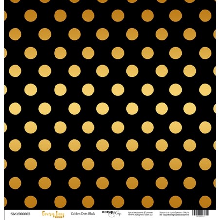 Vienpusis popierius "SM Every Day Gold:  Golden Dots Black"