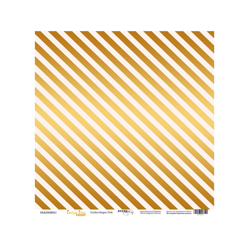Vienpusis popierius "SM Every Day Gold:  Golden Stripe Pink"