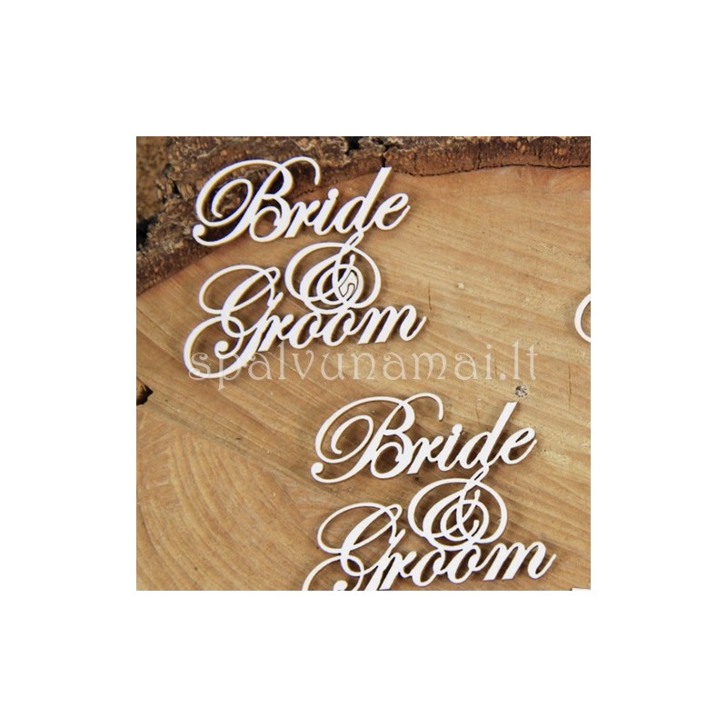 Kartoninė formelė "Užrašai: Bride and groom", 4vnt.