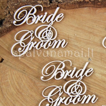 Kartoninė formelė "Užrašai: Bride and groom", 4vnt.