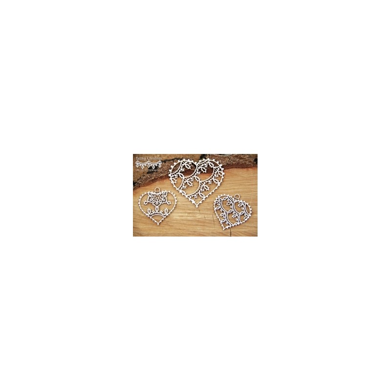 Kartoninė formelė "Tatting Christmas: mažos širdelės" 3 vnt
