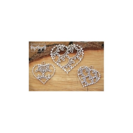 Kartoninė formelė "Tatting Christmas: mažos širdelės" 3 vnt