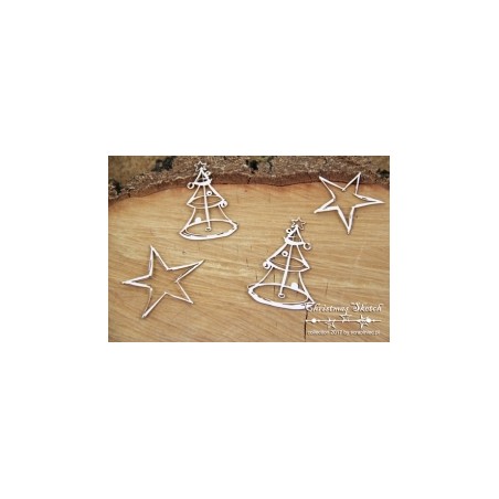 Kartoninė formelė "Christmas Sketch: rinkinys" 4 vnt