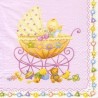 Servetėlė Nr.052 "Baby Carriage Pink" 33x33cm