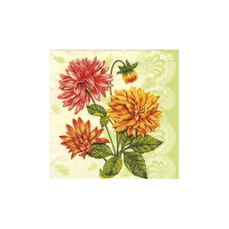 Servetėlė Nr.078 "Orange Dahlia" 33x33cm